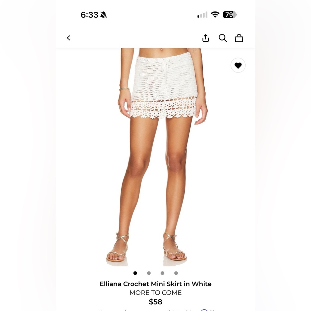 Elegant White Crochet Swim Coverup Skirt